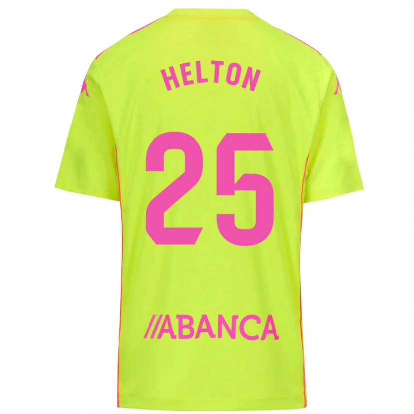 Danxen Niño Camiseta Helton Leite #25 Verde Amarillo Portero Equipación 2025/26 La Camisa