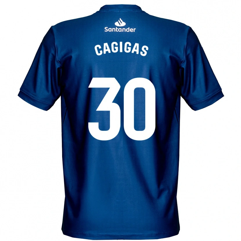Danxen Niño Camiseta Iván Cagigas #30 Blanco Azul Real Portero Equipación 2025/26 La Camisa