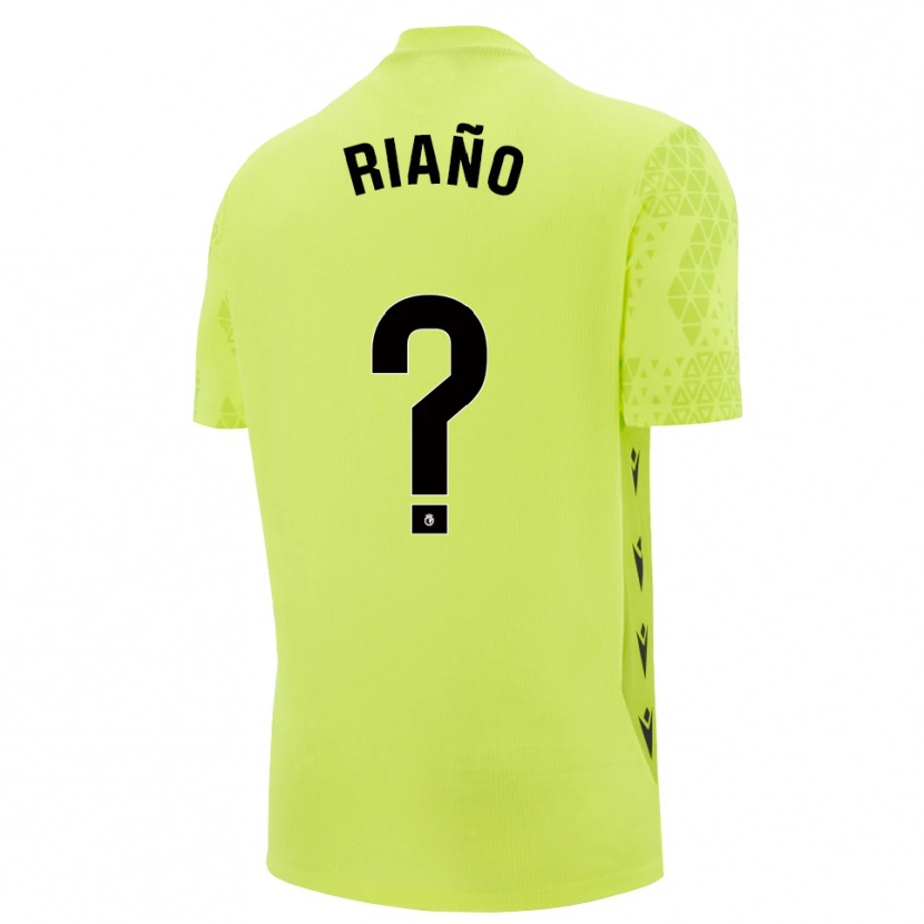 Danxen Niño Camiseta Marcos Riaño #0 Negro Verde Amarillo Portero Equipación 2025/26 La Camisa