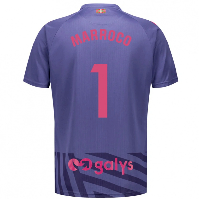 Danxen Niño Camiseta Marc Marroco #1 Morado Gris Azul Portero Equipación 2025/26 La Camisa