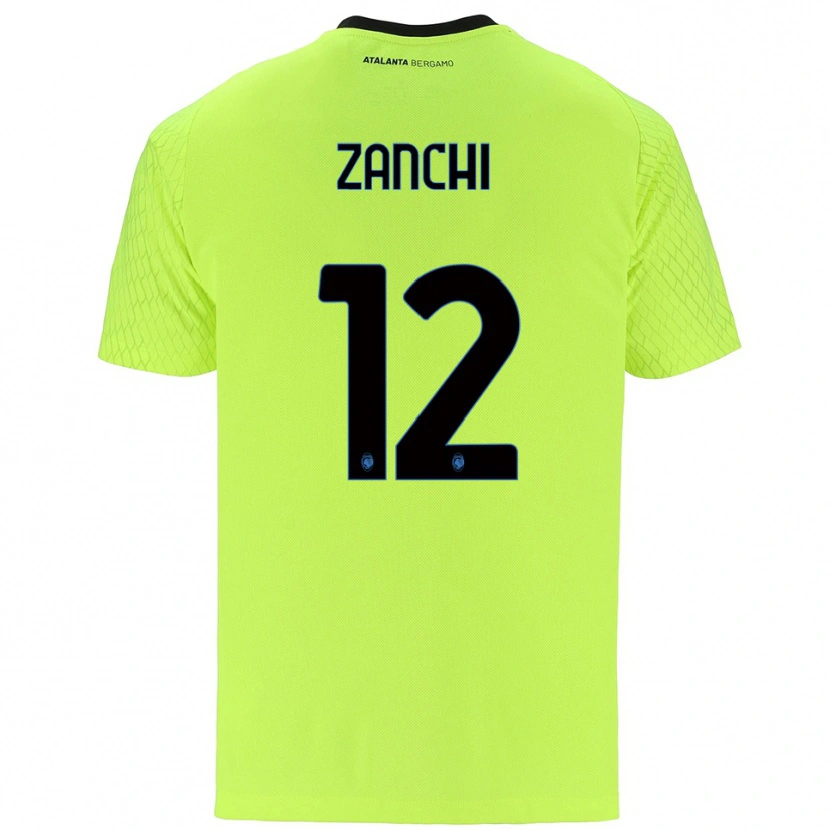 Danxen Niño Camiseta Edoardo Zanchi #12 Verde Amarillo Rojo Portero Equipación 2025/26 La Camisa