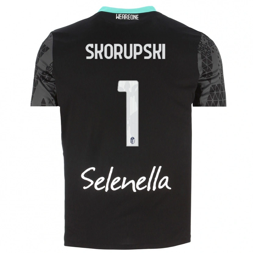 Danxen Niño Camiseta Lukasz Skorupski #1 Gris Negro Blanco Portero Equipación 2025/26 La Camisa