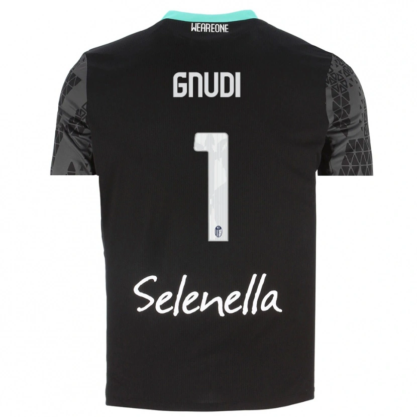 Danxen Niño Camiseta Riccardo Gnudi #1 Gris Negro Blanco Portero Equipación 2025/26 La Camisa