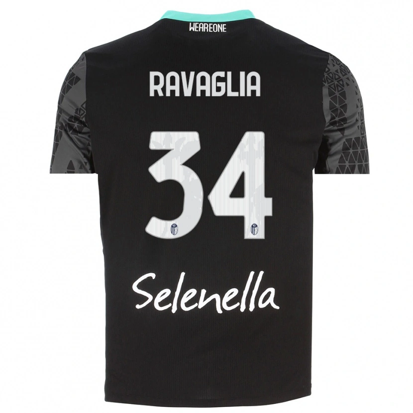 Danxen Niño Camiseta Federico Ravaglia #34 Gris Negro Blanco Portero Equipación 2025/26 La Camisa