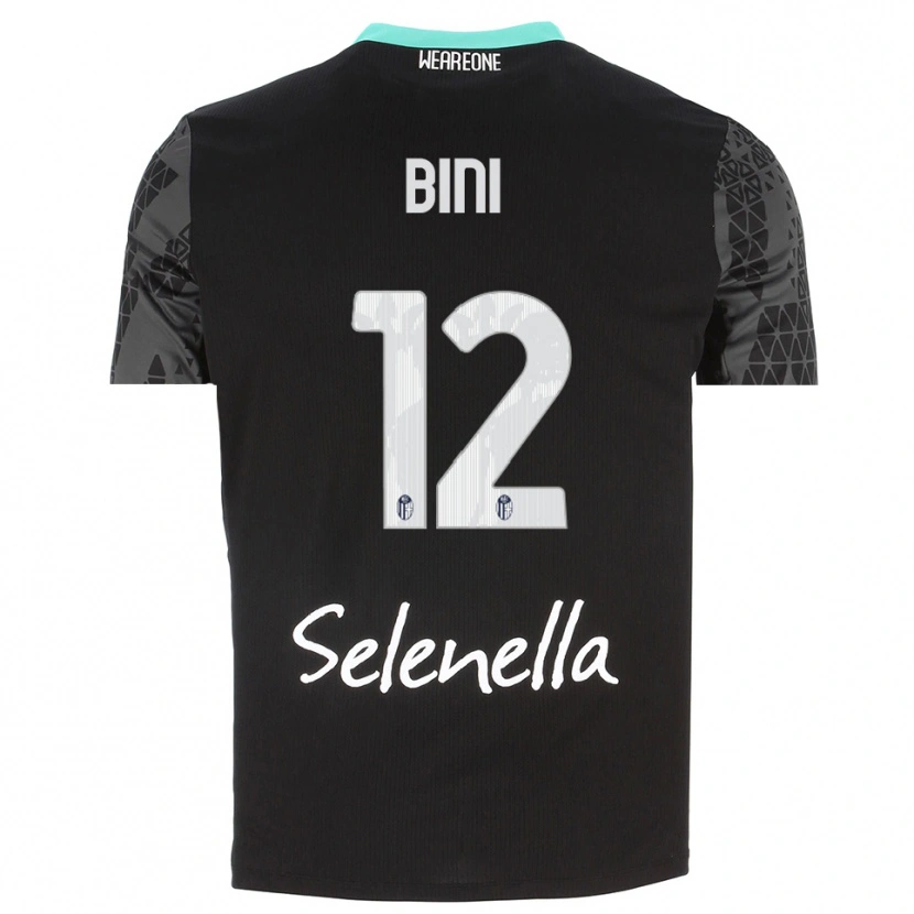 Danxen Niño Camiseta Cesare Bini #12 Gris Negro Blanco Portero Equipación 2025/26 La Camisa