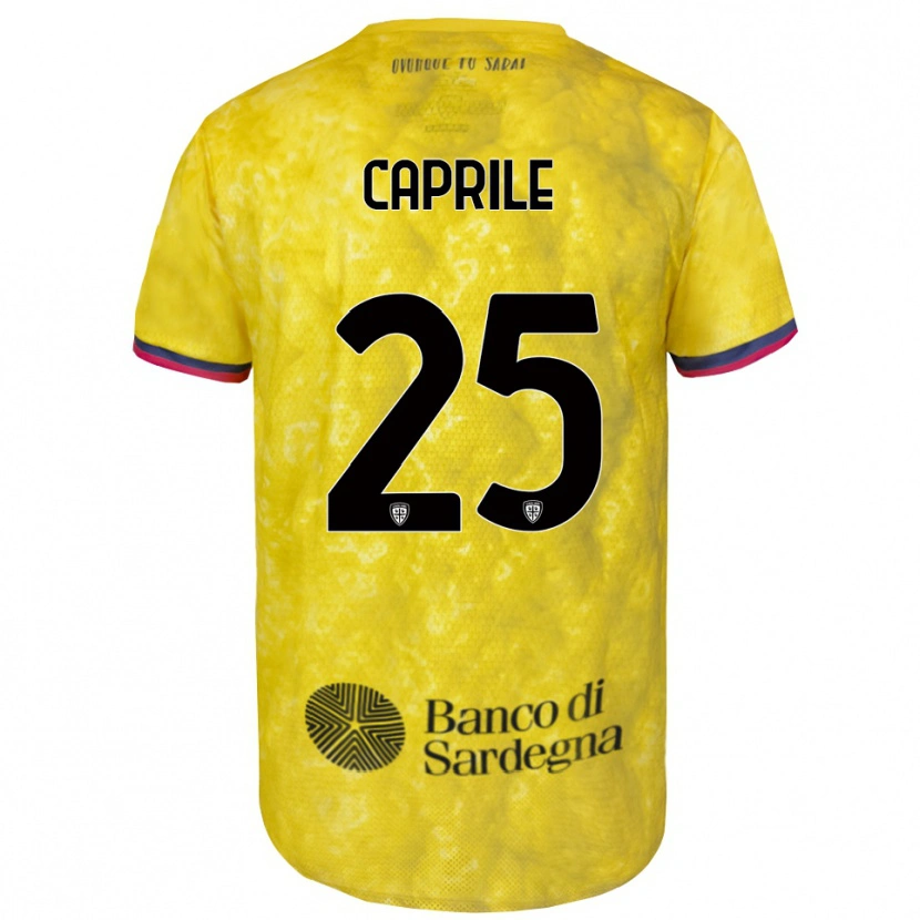 Danxen Niño Camiseta Elia Caprile #25 Amarillo Negro Portero Equipación 2025/26 La Camisa