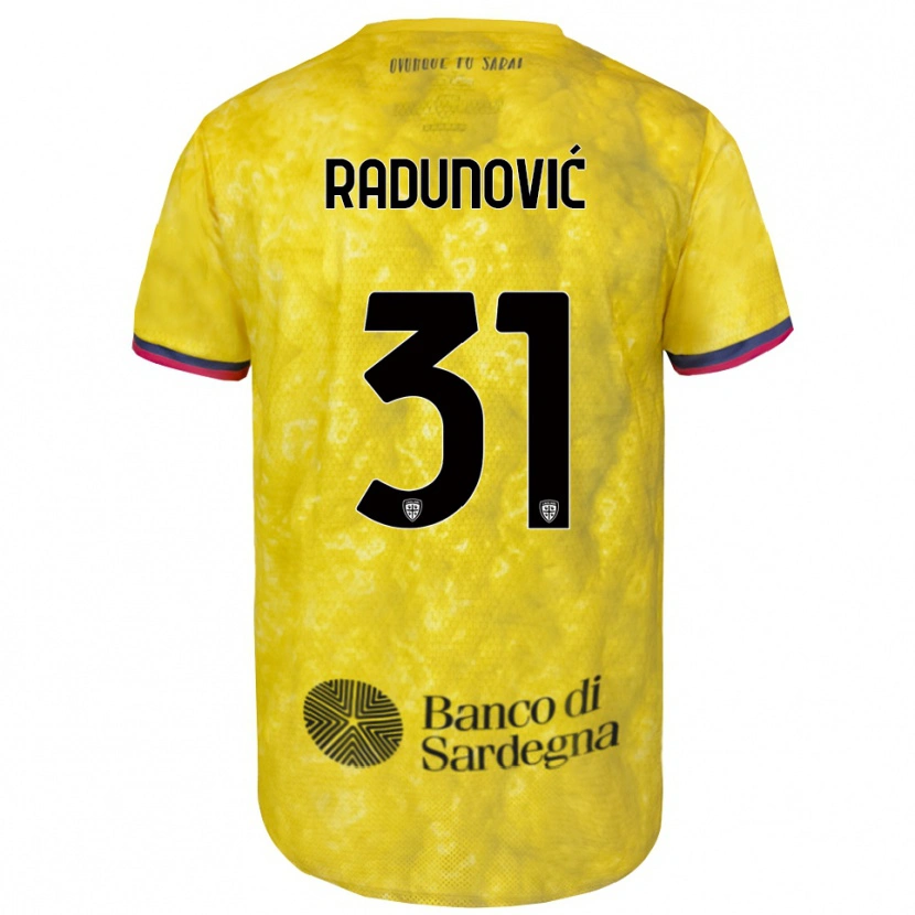 Danxen Niño Camiseta Boris Radunović #31 Amarillo Negro Portero Equipación 2025/26 La Camisa