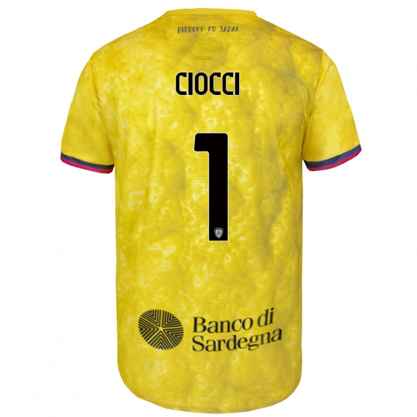 Danxen Niño Camiseta Giuseppe Ciocci #1 Amarillo Negro Portero Equipación 2025/26 La Camisa