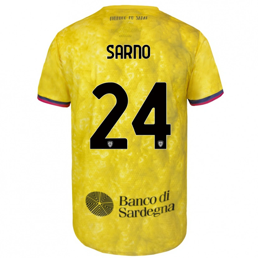 Danxen Niño Camiseta Vincenzo Sarno #24 Amarillo Negro Portero Equipación 2025/26 La Camisa