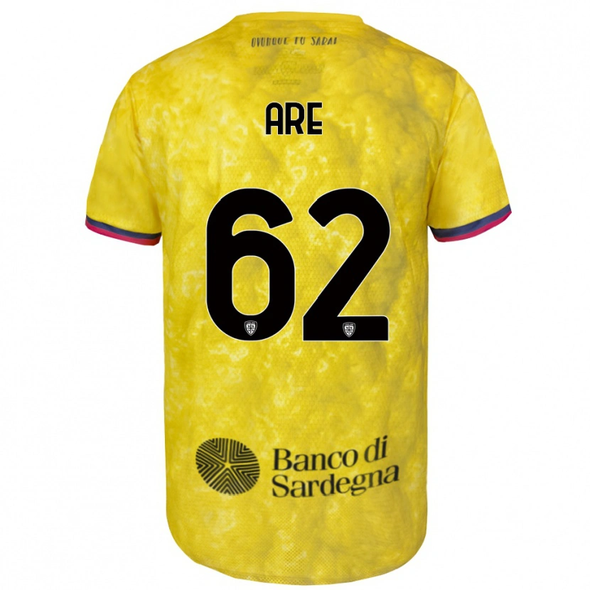 Danxen Niño Camiseta Emmanuele Are #62 Amarillo Negro Portero Equipación 2025/26 La Camisa