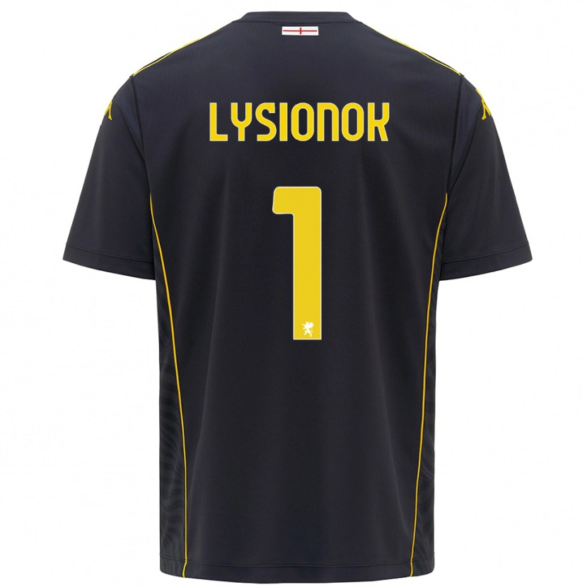 Danxen Niño Camiseta Ernestas Lysionok #1 Negro Amarillo Portero Equipación 2025/26 La Camisa