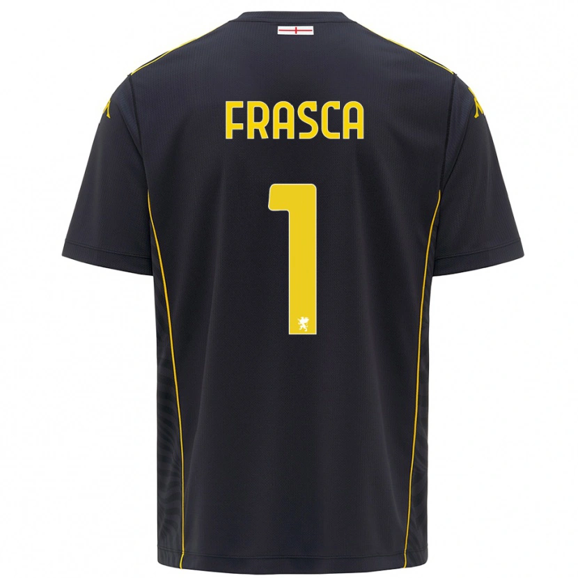 Danxen Niño Camiseta Andrea Frasca #1 Negro Amarillo Portero Equipación 2025/26 La Camisa
