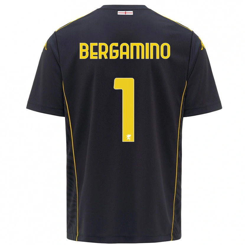 Danxen Niño Camiseta Giovanni Bergamino #1 Negro Amarillo Portero Equipación 2025/26 La Camisa
