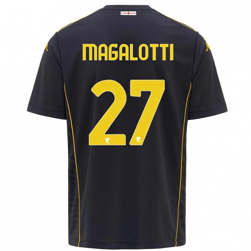 Danxen Niño Camiseta Gabriele Magalotti #27 Negro Amarillo Portero Equipación 2025/26 La Camisa