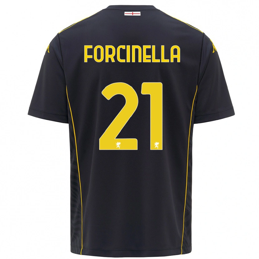 Danxen Niño Camiseta Camilla Forcinella #21 Negro Amarillo Portero Equipación 2025/26 La Camisa