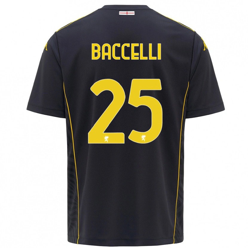 Danxen Niño Camiseta Pietro Baccelli #25 Negro Amarillo Portero Equipación 2025/26 La Camisa