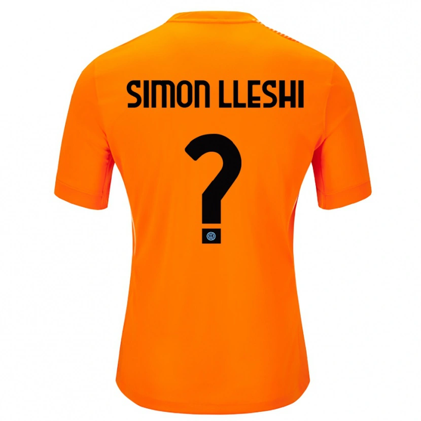 Danxen Niño Camiseta Simon Lleshi #0 Naranja Claro Negro Portero Equipación 2025/26 La Camisa