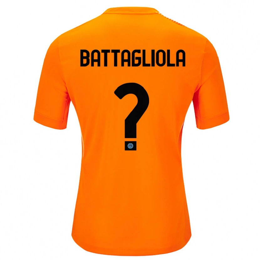 Danxen Niño Camiseta Lorenzo Battagliola #0 Naranja Claro Negro Portero Equipación 2025/26 La Camisa