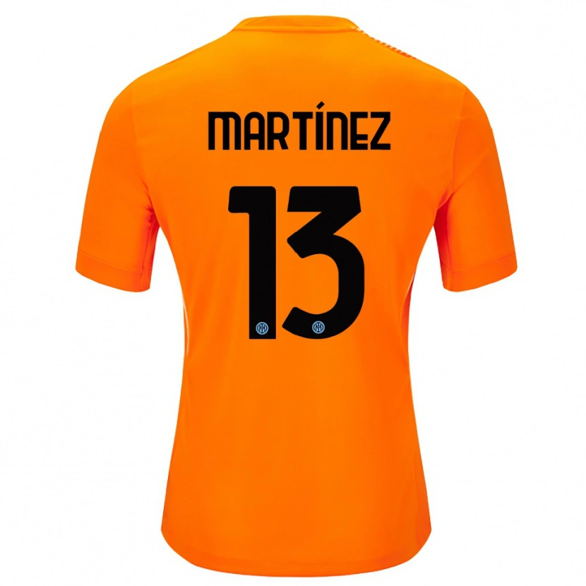 Danxen Niño Camiseta Josep Martínez #13 Naranja Claro Negro Portero Equipación 2025/26 La Camisa