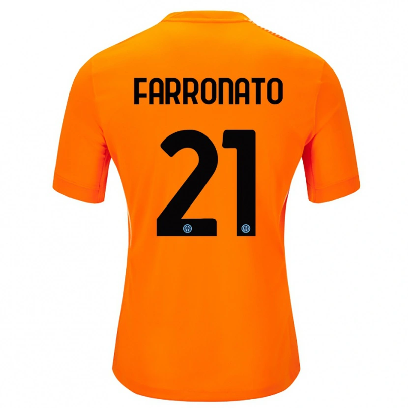 Danxen Niño Camiseta Matteo Farronato #21 Naranja Claro Negro Portero Equipación 2025/26 La Camisa
