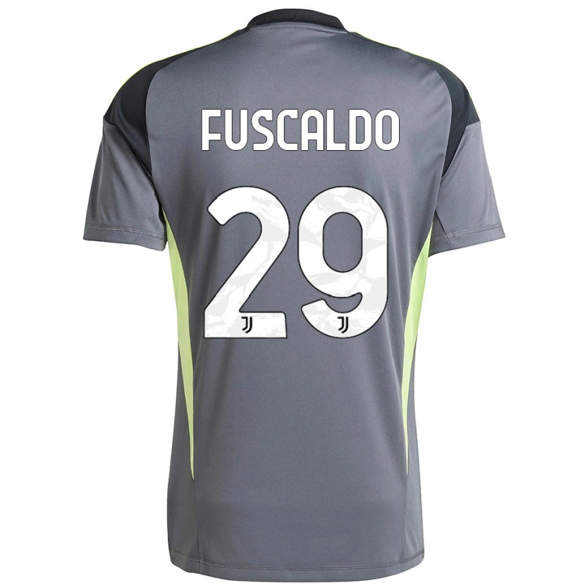 Danxen Niño Camiseta Matteo Fuscaldo #29 Gris Oscuro Blanco Portero Equipación 2025/26 La Camisa