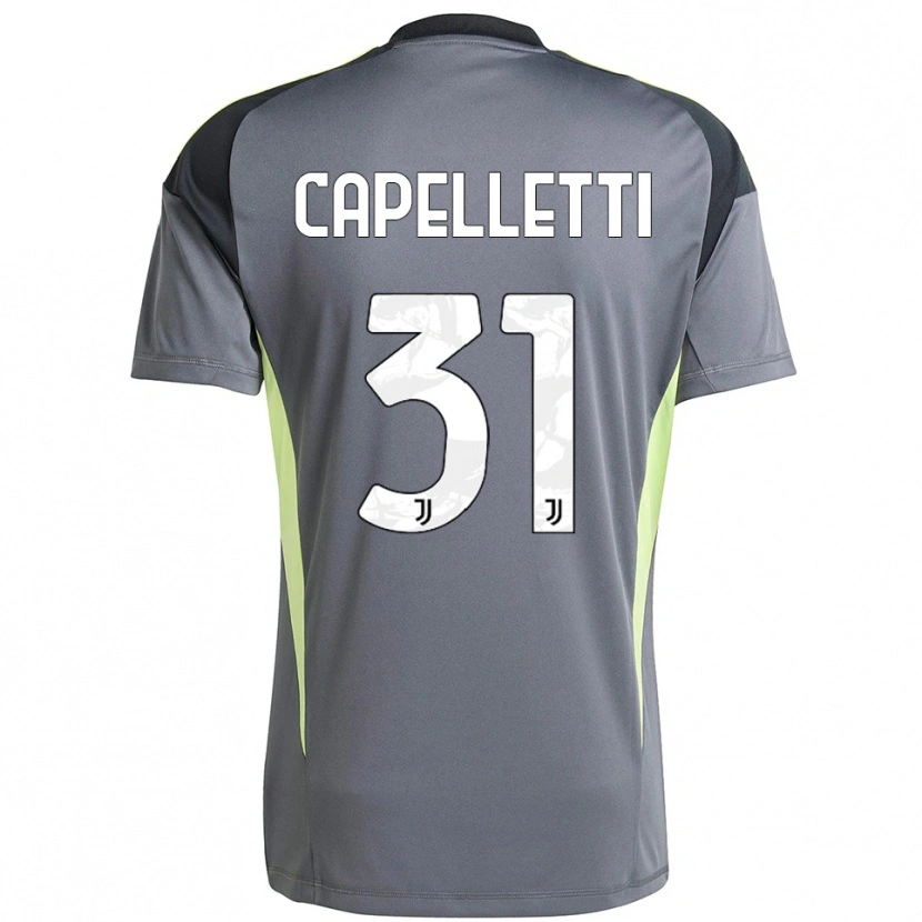Danxen Niño Camiseta Alessia Capelletti #31 Gris Oscuro Blanco Portero Equipación 2025/26 La Camisa