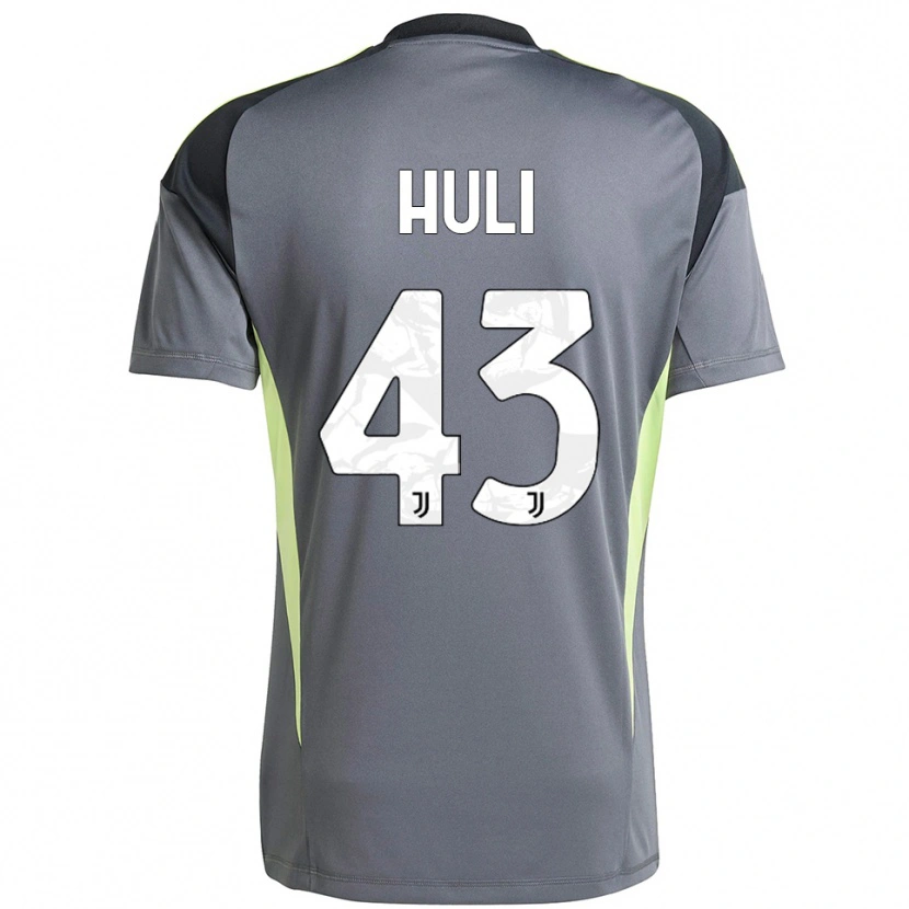 Danxen Niño Camiseta Raffaele Huli #43 Gris Oscuro Blanco Portero Equipación 2025/26 La Camisa