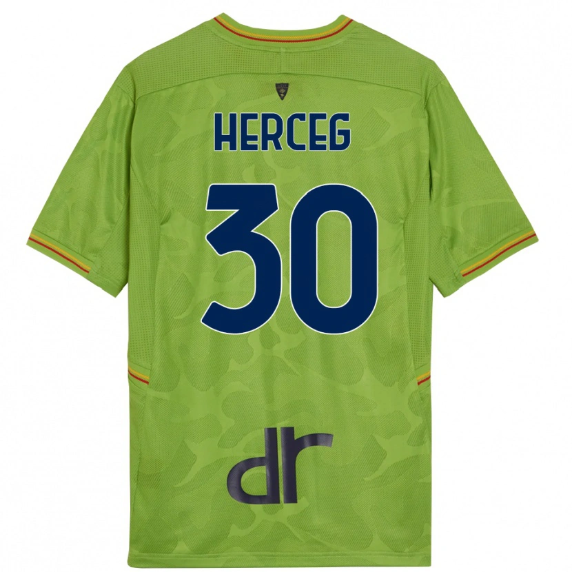 Danxen Niño Camiseta Lovro Herceg #30 Verde Bosque Negro Portero Equipación 2025/26 La Camisa