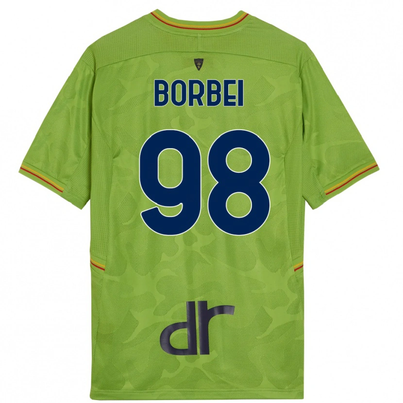 Danxen Niño Camiseta Alexandru Borbei #98 Verde Bosque Negro Portero Equipación 2025/26 La Camisa