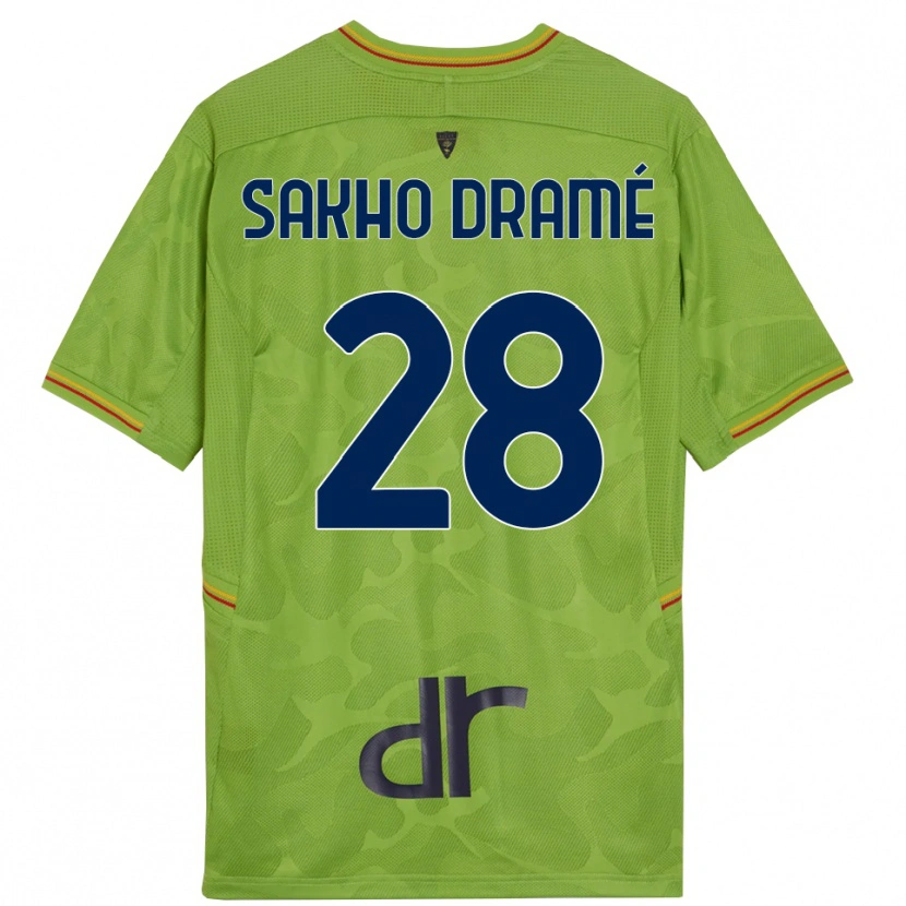 Danxen Niño Camiseta Samba Sakho Dramé #28 Verde Bosque Negro Portero Equipación 2025/26 La Camisa
