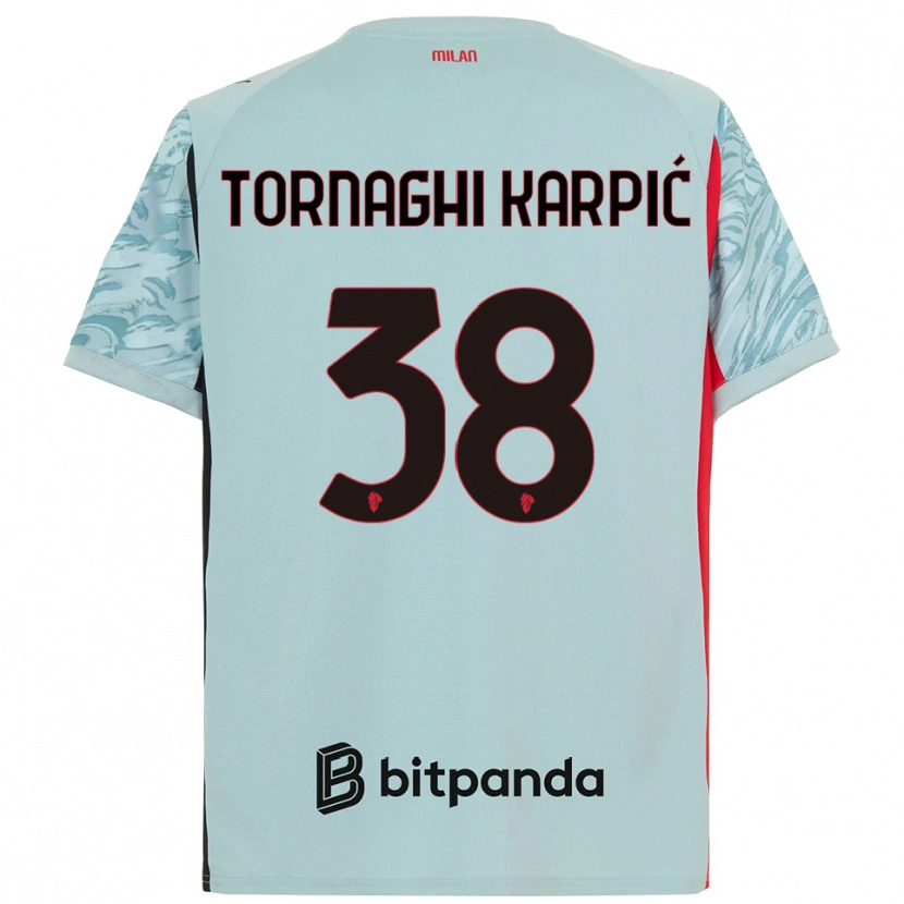 Danxen Niño Camiseta Lavinia Tornaghi Karpić #38 Azul Claro Rojo Portero Equipación 2025/26 La Camisa