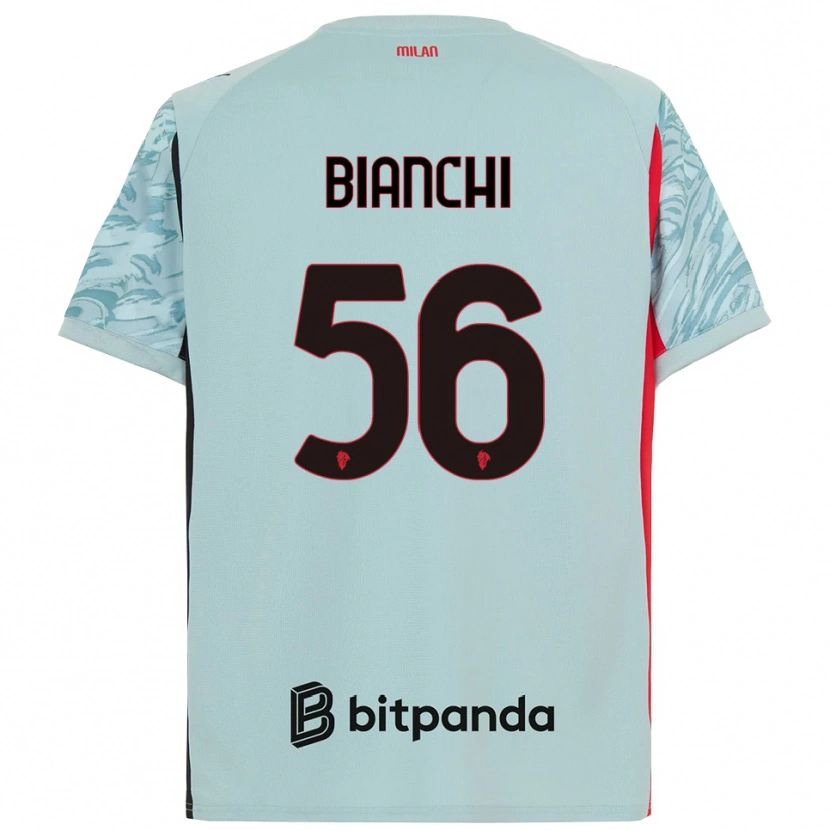 Danxen Niño Camiseta Alessandro Bianchi #56 Azul Claro Rojo Portero Equipación 2025/26 La Camisa