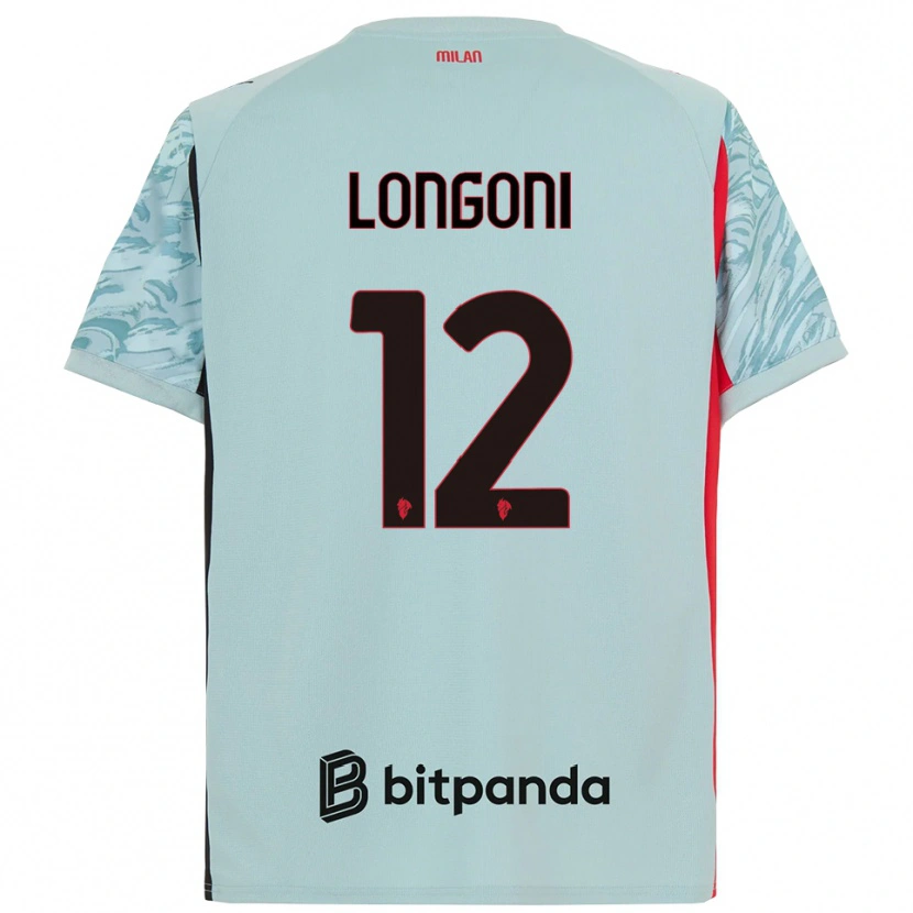Danxen Niño Camiseta Alessandro Longoni #12 Azul Claro Rojo Portero Equipación 2025/26 La Camisa