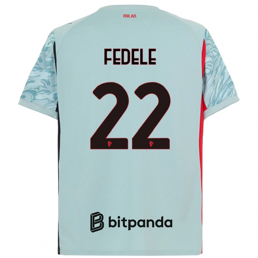 Danxen Niño Camiseta Noemi Fedele #22 Azul Claro Rojo Portero Equipación 2025/26 La Camisa