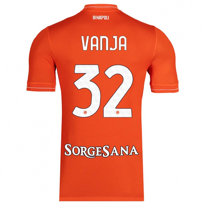 Danxen Niño Camiseta Vanja Milinković-Savić #32 Naranja Rojo Blanco Portero Equipación 2025/26 La Camisa