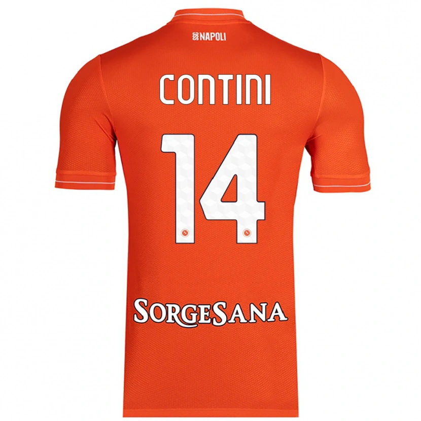 Danxen Niño Camiseta Nikita Contini #14 Naranja Rojo Blanco Portero Equipación 2025/26 La Camisa