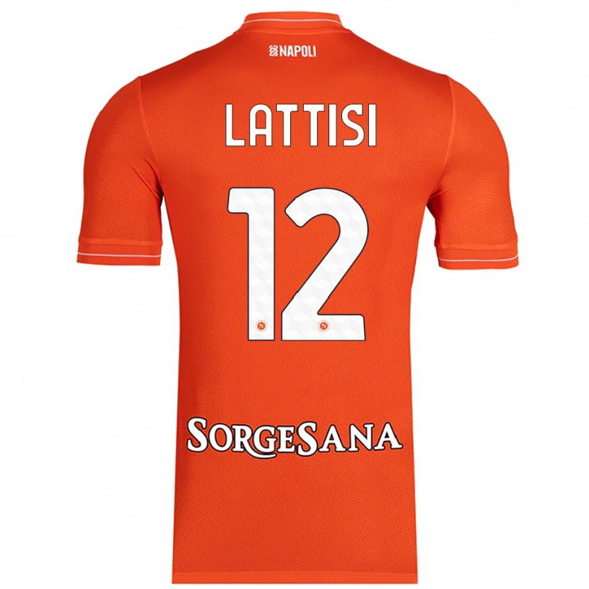 Danxen Niño Camiseta Francesco Lattisi #12 Naranja Rojo Blanco Portero Equipación 2025/26 La Camisa