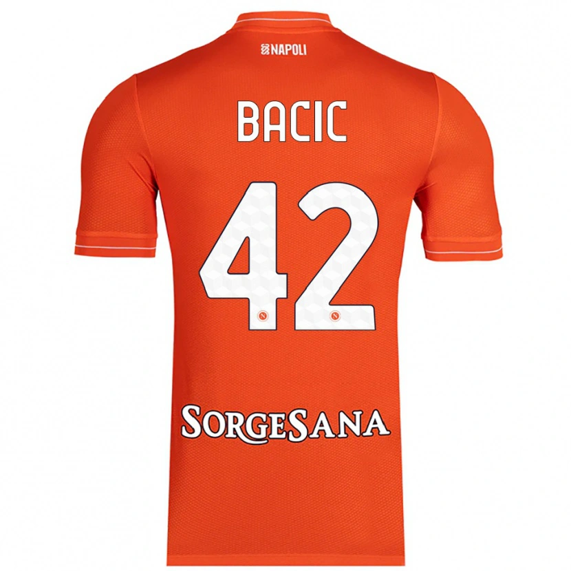 Danxen Niño Camiseta Doris Bačić #42 Naranja Rojo Blanco Portero Equipación 2025/26 La Camisa