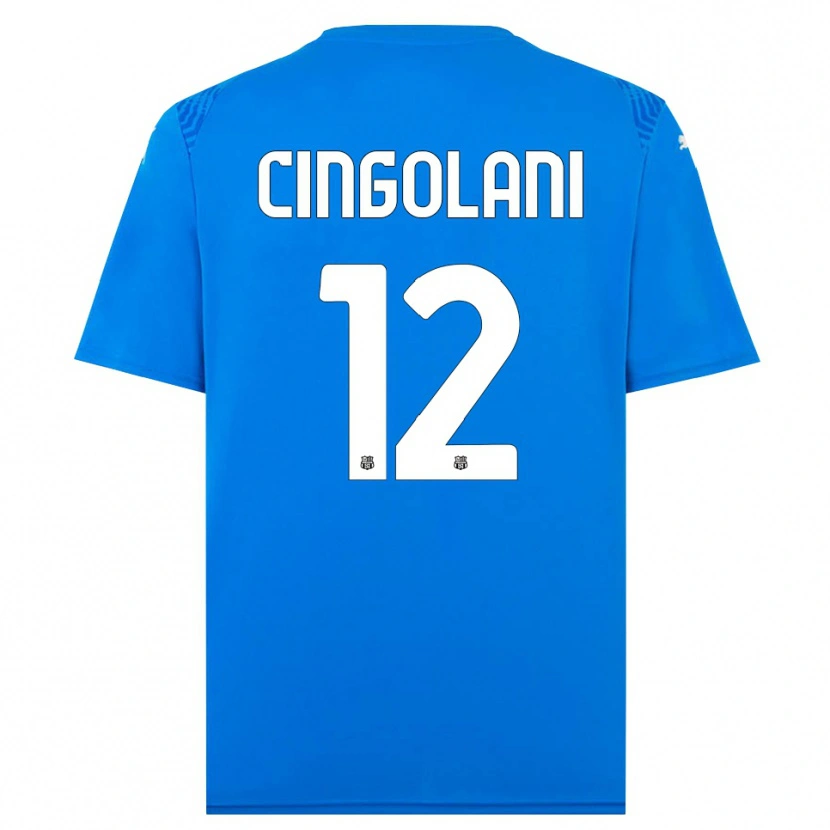 Danxen Niño Camiseta Matteo Cingolani #12 Azul Blanco Portero Equipación 2025/26 La Camisa