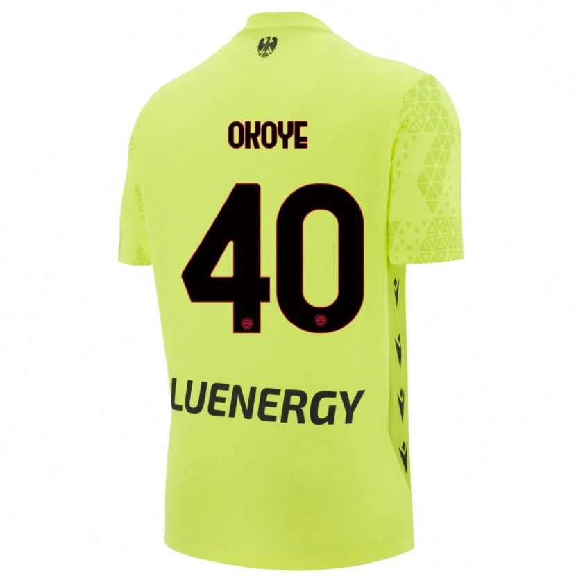 Danxen Niño Camiseta Maduka Okoye #40 Verde Amarillo Negro Portero Equipación 2025/26 La Camisa