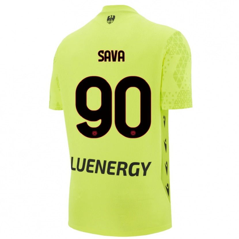 Danxen Niño Camiseta Răzvan Sava #90 Verde Amarillo Negro Portero Equipación 2025/26 La Camisa