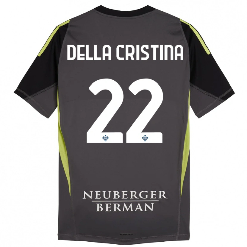 Danxen Niño Camiseta Stefano Della Cristina #22 Negro Verde Claro Portero Equipación 2025/26 La Camisa