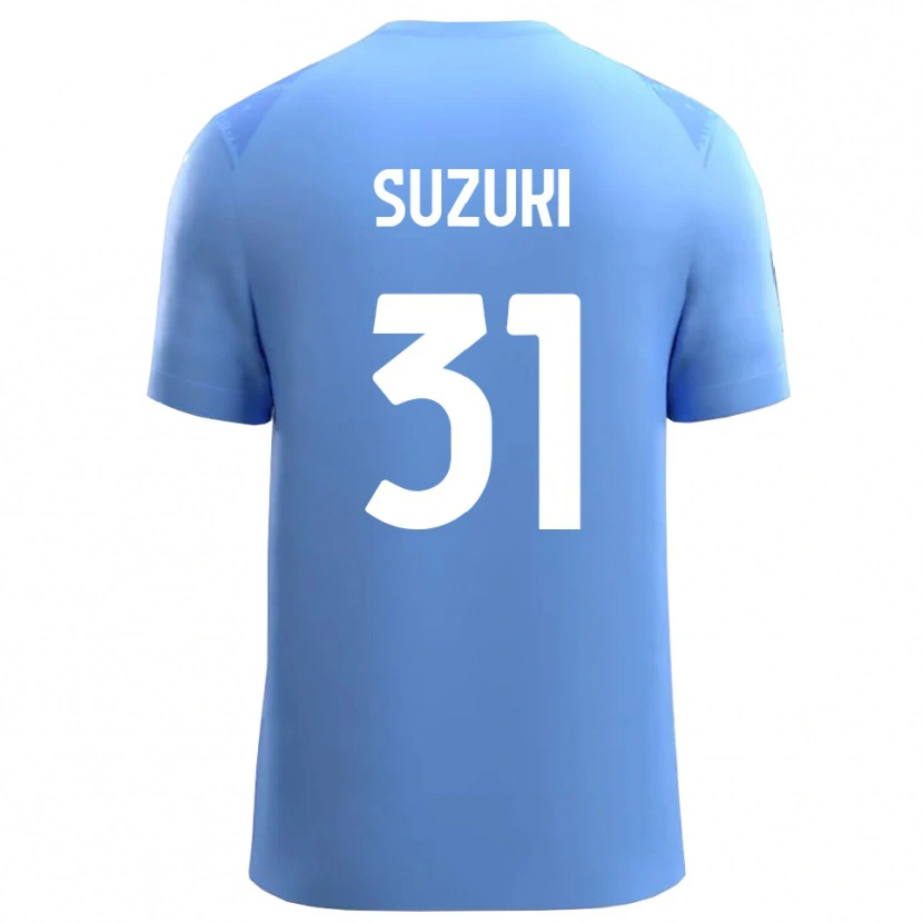 Danxen Niño Camiseta Zion Suzuki #31 Azul Cielo Blanco Portero Equipación 2025/26 La Camisa