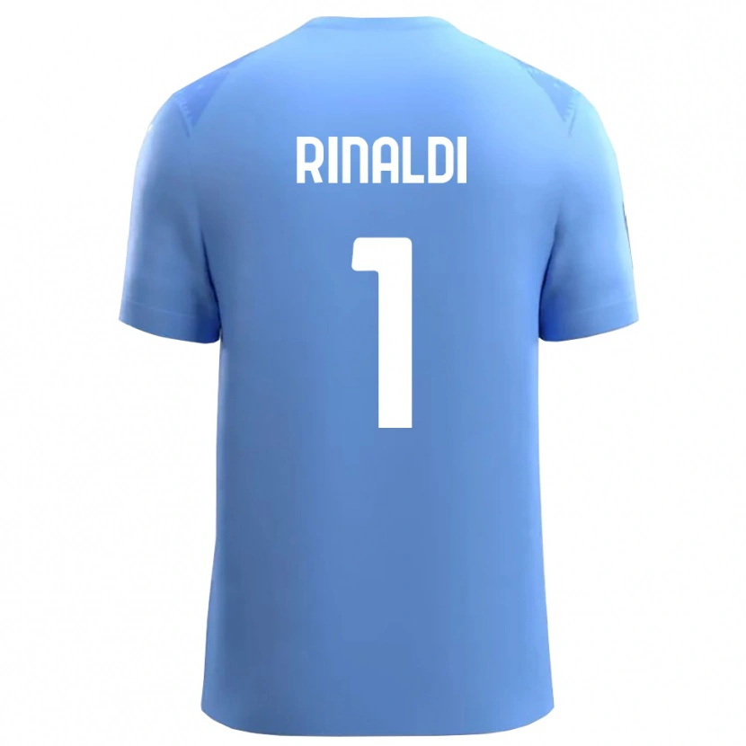 Danxen Niño Camiseta Filippo Rinaldi #1 Azul Cielo Blanco Portero Equipación 2025/26 La Camisa