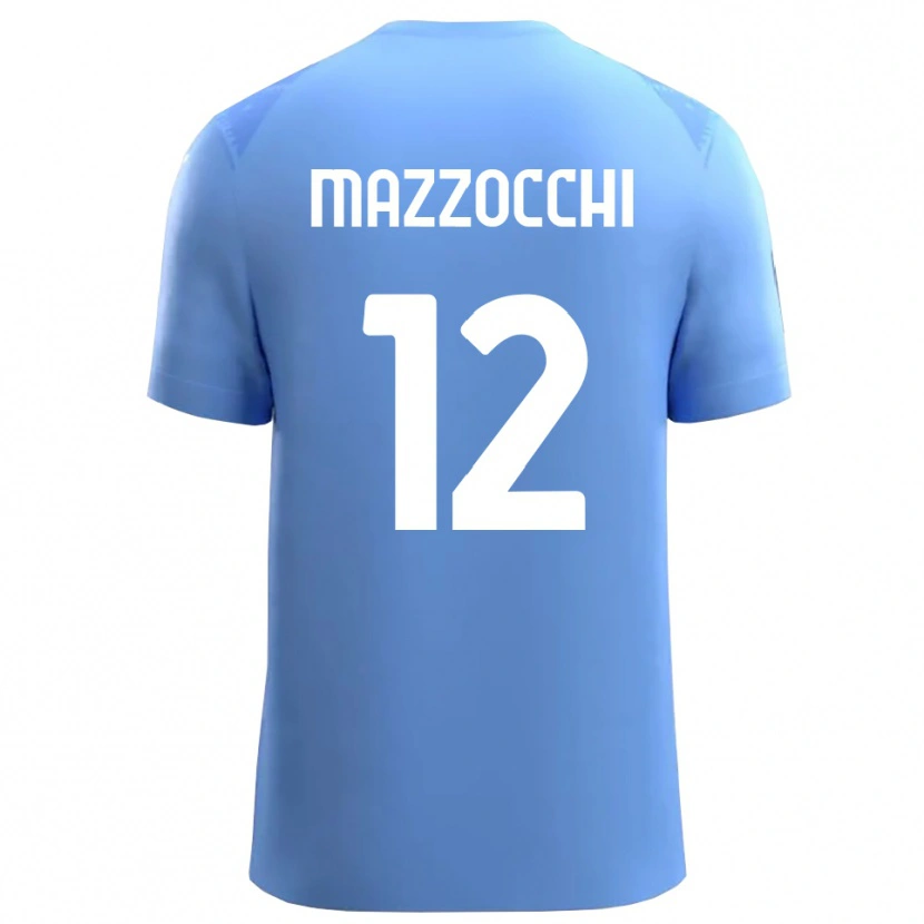 Danxen Niño Camiseta Alessandro Mazzocchi #12 Azul Cielo Blanco Portero Equipación 2025/26 La Camisa