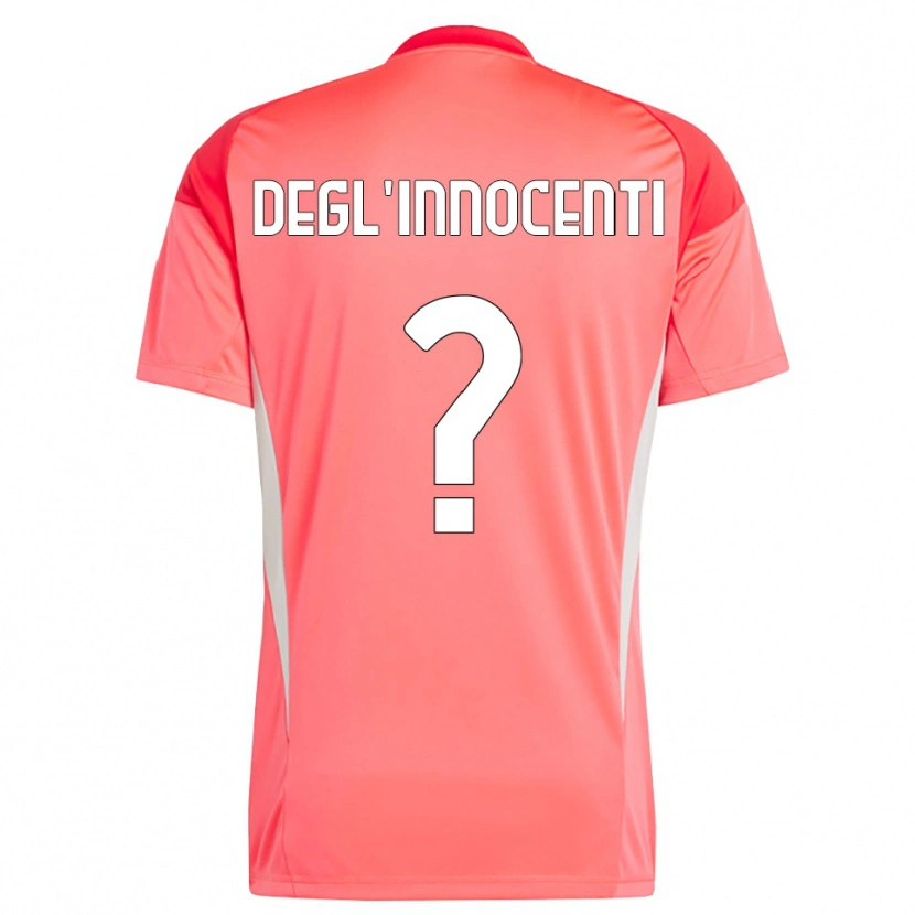 Danxen Niño Camiseta Luca Degl'Innocenti #0 Rojo Blanco Portero Equipación 2025/26 La Camisa