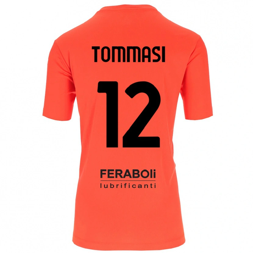 Danxen Niño Camiseta Francesco Tommasi #12 Naranja Rojo Negro Portero Equipación 2025/26 La Camisa