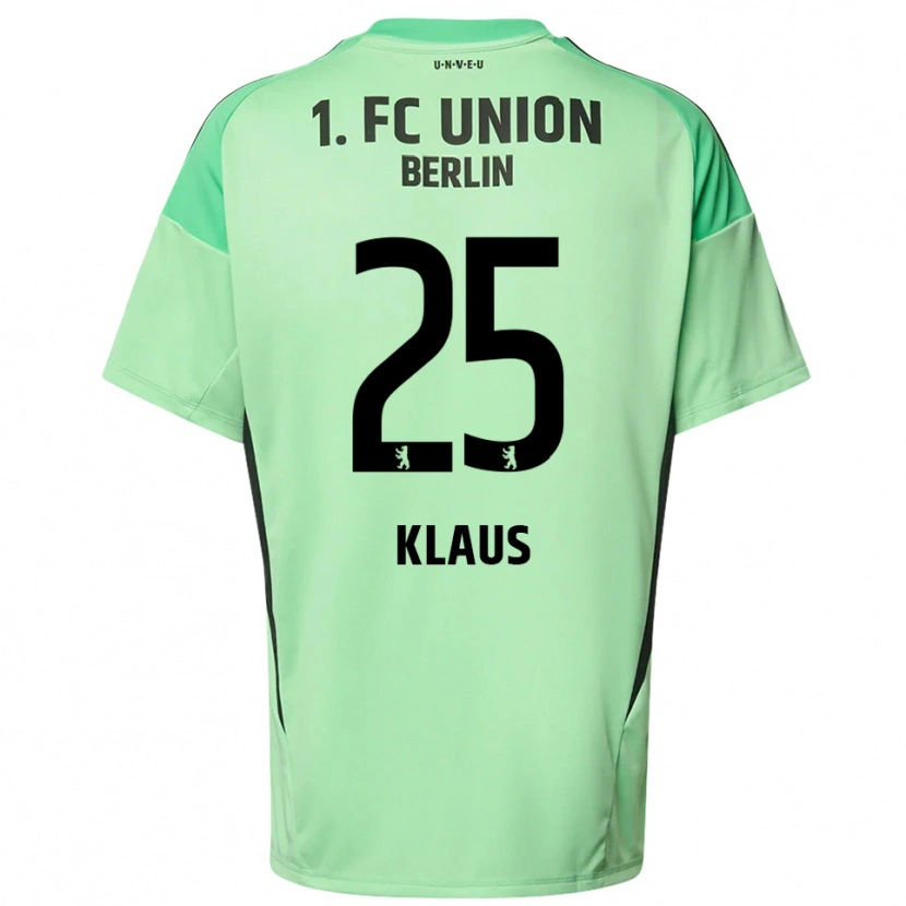 Danxen Niño Camiseta Carl Klaus #25 Verde Claro Negro Portero Equipación 2025/26 La Camisa