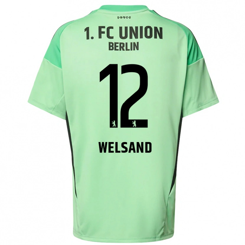 Danxen Niño Camiseta Oskar Welsand #12 Verde Claro Negro Portero Equipación 2025/26 La Camisa