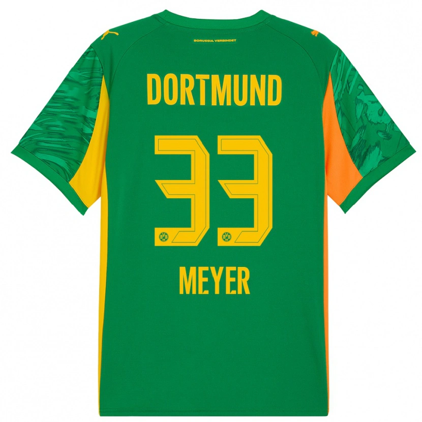 Danxen Niño Camiseta Alexander Meyer #33 Verde Naranja Portero Equipación 2025/26 La Camisa